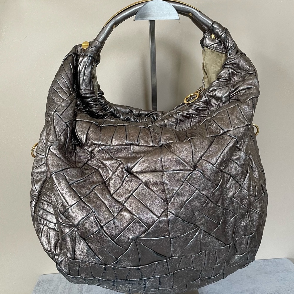 Roberto Cavalli Bronze Metallic Shoulder Bag